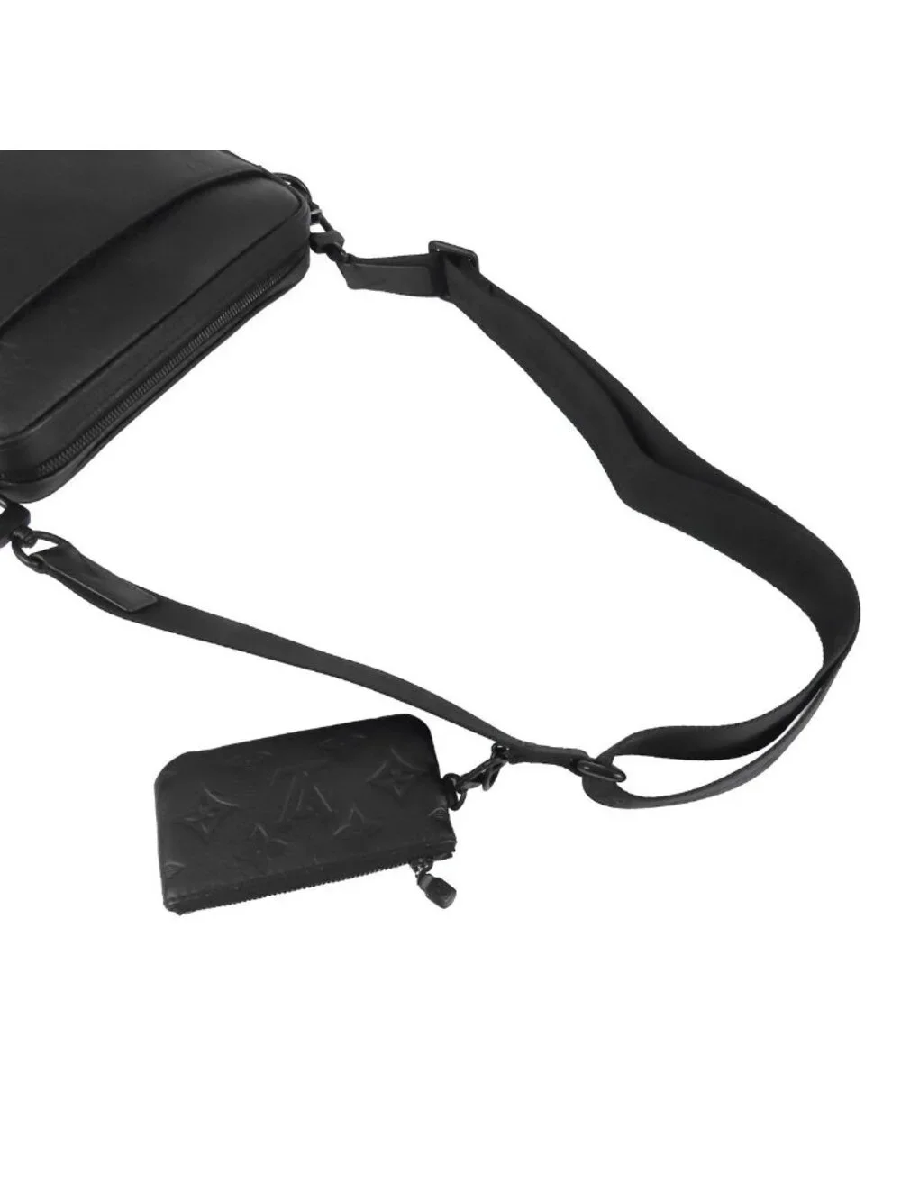 Louis Vuitton Trio Messenger Noir Black Monogram Shadow Shoulder Bag